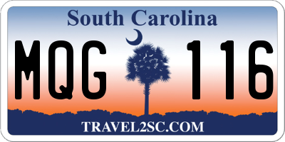 SC license plate MQG116