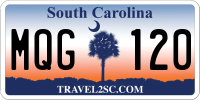 SC license plate MQG120