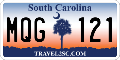 SC license plate MQG121