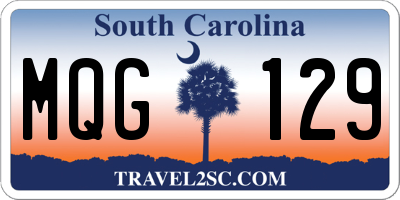 SC license plate MQG129