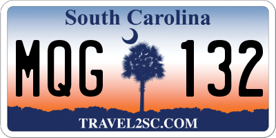 SC license plate MQG132