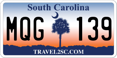SC license plate MQG139