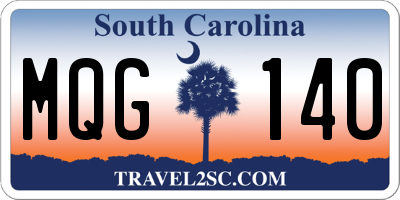 SC license plate MQG140