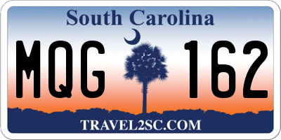 SC license plate MQG162
