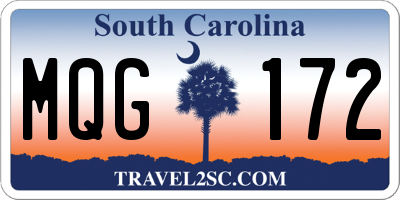 SC license plate MQG172