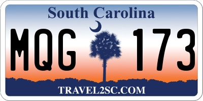 SC license plate MQG173