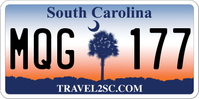 SC license plate MQG177