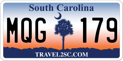 SC license plate MQG179