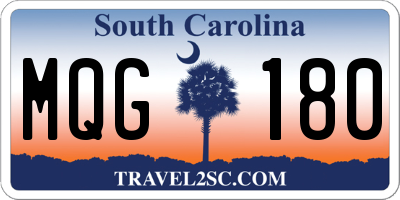 SC license plate MQG180