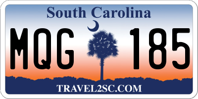 SC license plate MQG185