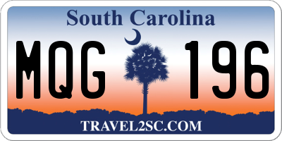 SC license plate MQG196
