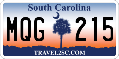 SC license plate MQG215