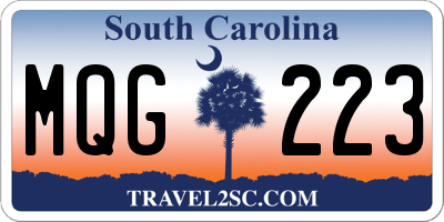 SC license plate MQG223