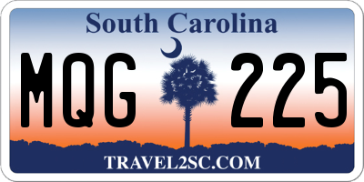 SC license plate MQG225