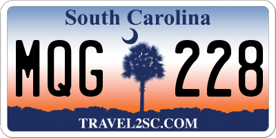 SC license plate MQG228