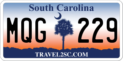 SC license plate MQG229