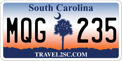 SC license plate MQG235