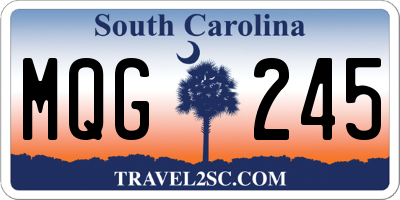 SC license plate MQG245