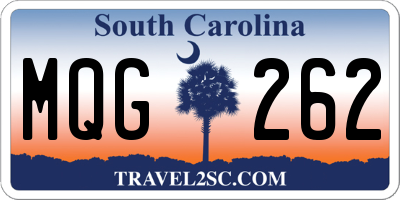 SC license plate MQG262