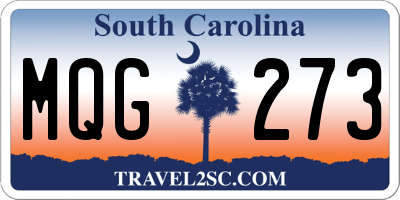 SC license plate MQG273