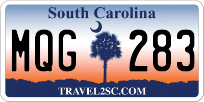 SC license plate MQG283