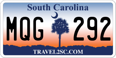 SC license plate MQG292