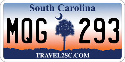 SC license plate MQG293