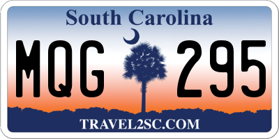 SC license plate MQG295