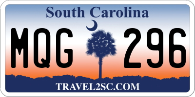 SC license plate MQG296