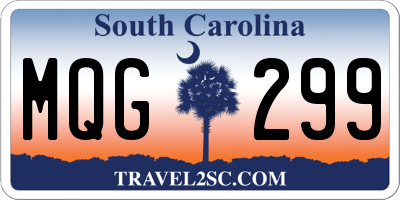 SC license plate MQG299