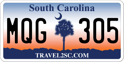 SC license plate MQG305