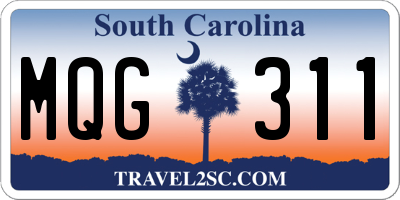 SC license plate MQG311