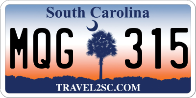 SC license plate MQG315