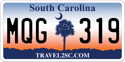 SC license plate MQG319