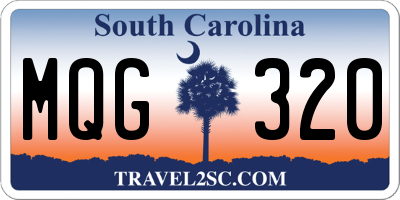 SC license plate MQG320