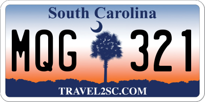 SC license plate MQG321