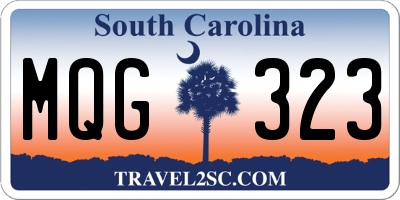 SC license plate MQG323