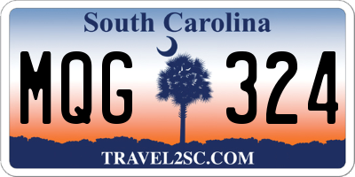 SC license plate MQG324