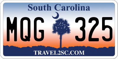 SC license plate MQG325