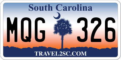SC license plate MQG326