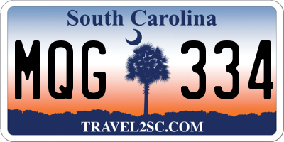 SC license plate MQG334