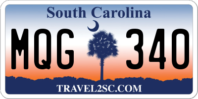 SC license plate MQG340