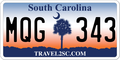 SC license plate MQG343