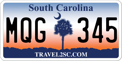 SC license plate MQG345