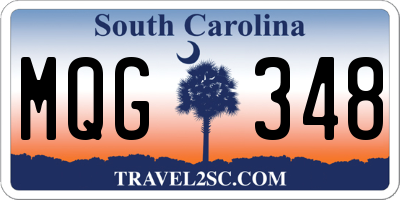 SC license plate MQG348
