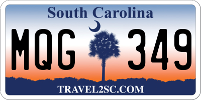 SC license plate MQG349