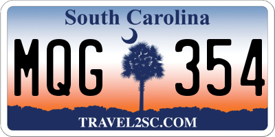 SC license plate MQG354