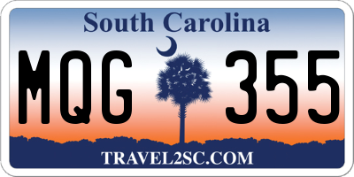 SC license plate MQG355