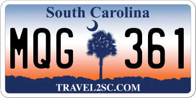 SC license plate MQG361