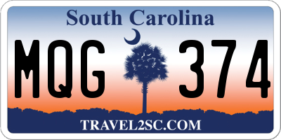 SC license plate MQG374